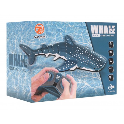 Zdalnie sterowany Wieloryb dla dzieci 6+ Zabawka wodna + Pilot 2,4 GHz + Śrubokręt + 2 Śmigła + Tryb DEMO
