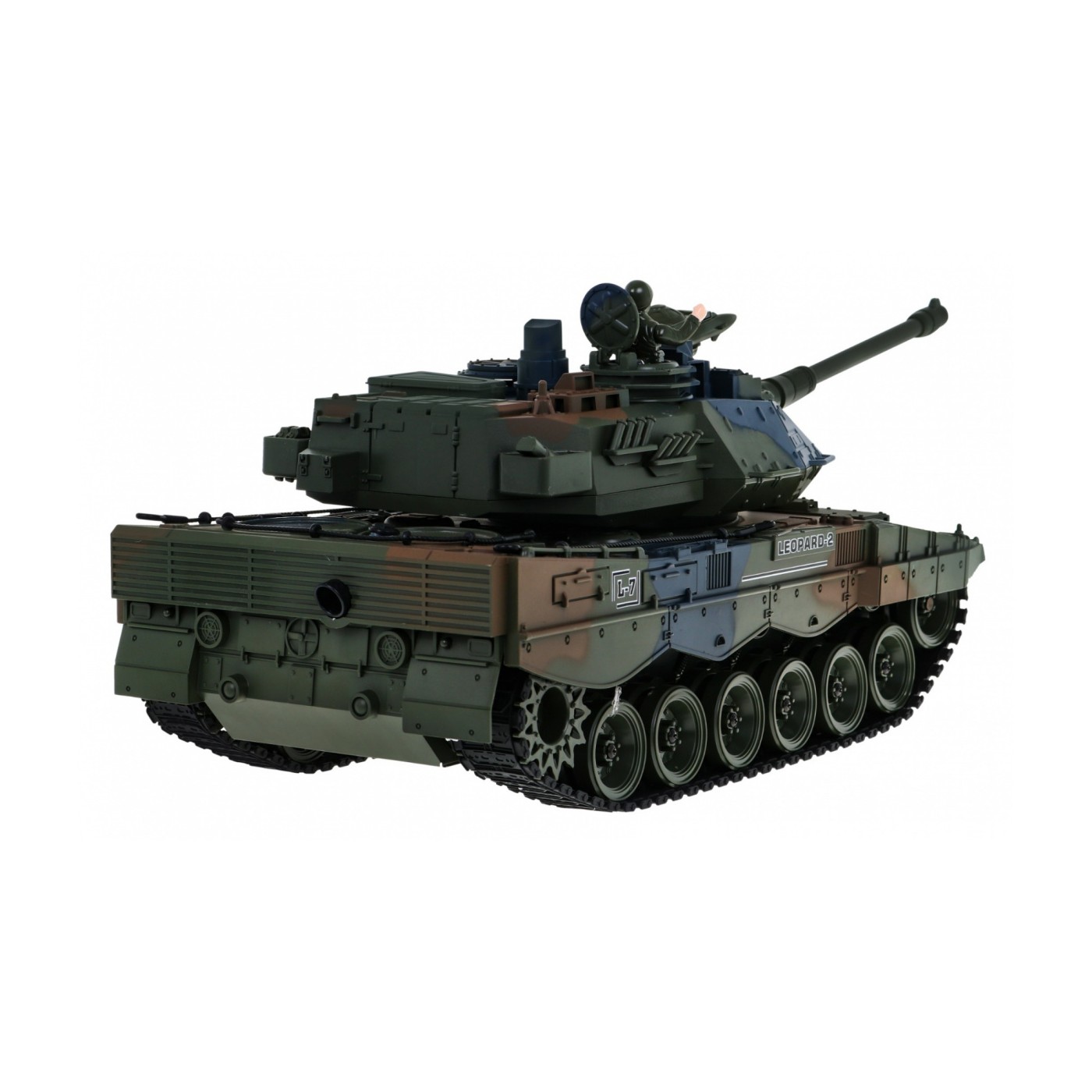 Zdalnie sterowany Czołg Leopard 2A6 dla dzieci 3+ Zielony 1:18 Funkcja dymu + Pilot 2,4 GHz + Akcesoria
