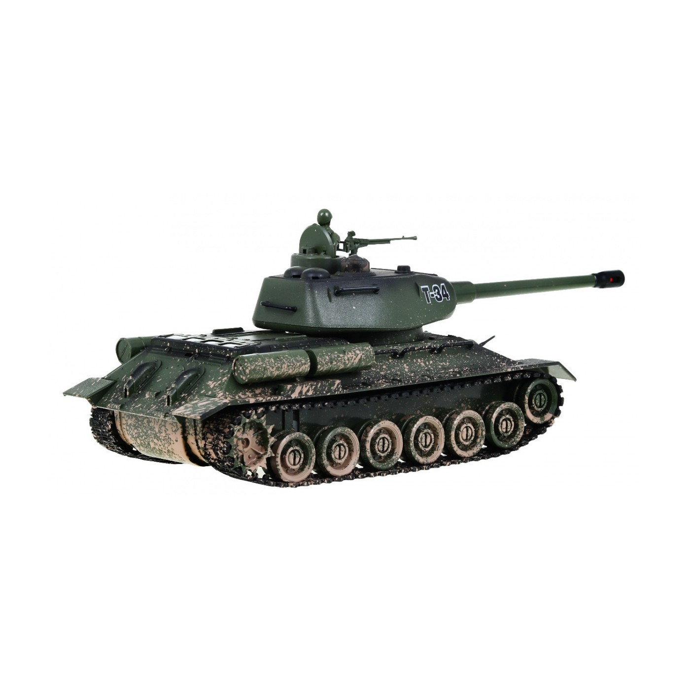 Zdalnie sterowany czołg T-34 dla dzieci 3+ Strzelający model Kamuflaż 1:28 + Wielka Bitwa Czołgów + Dźwięki Światła