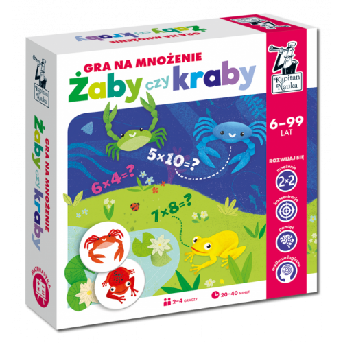 Gra edukacyjna "Żaby czy Kraby" dla dzieci 6+ Nauka mnożenia do 100