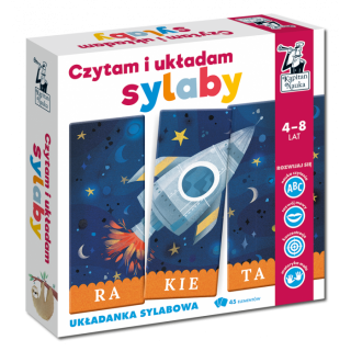 Gra edukacyjna "Czytam i układam sylaby" dla dzieci 4-8 lat + Nauka czytania + Układanie obrazków