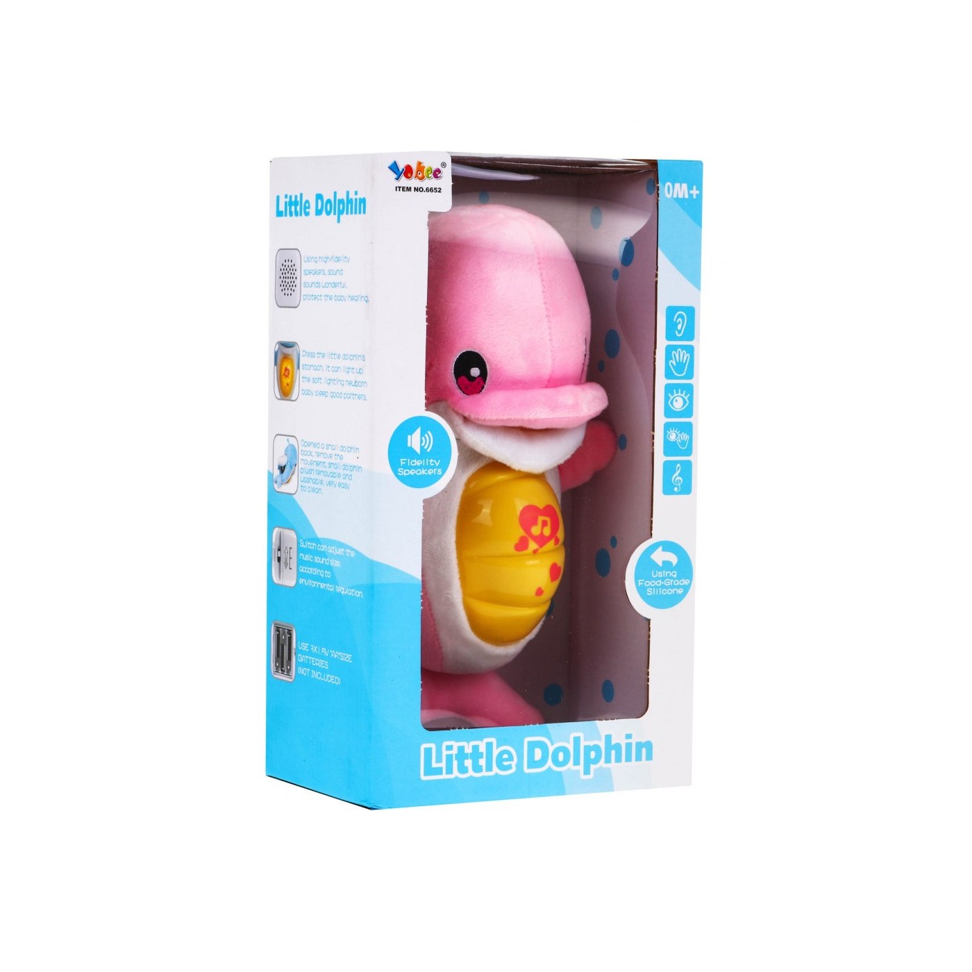 Dolphin Music Box Cuddly Pink