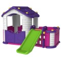 Garden house with a slide purple