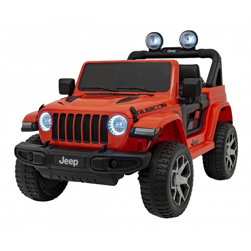 Jeep Wrangler Rubicon na akumulator dla dzieci Pomarańczowy + Pilot + Radio MP3 LED + Koła EVA