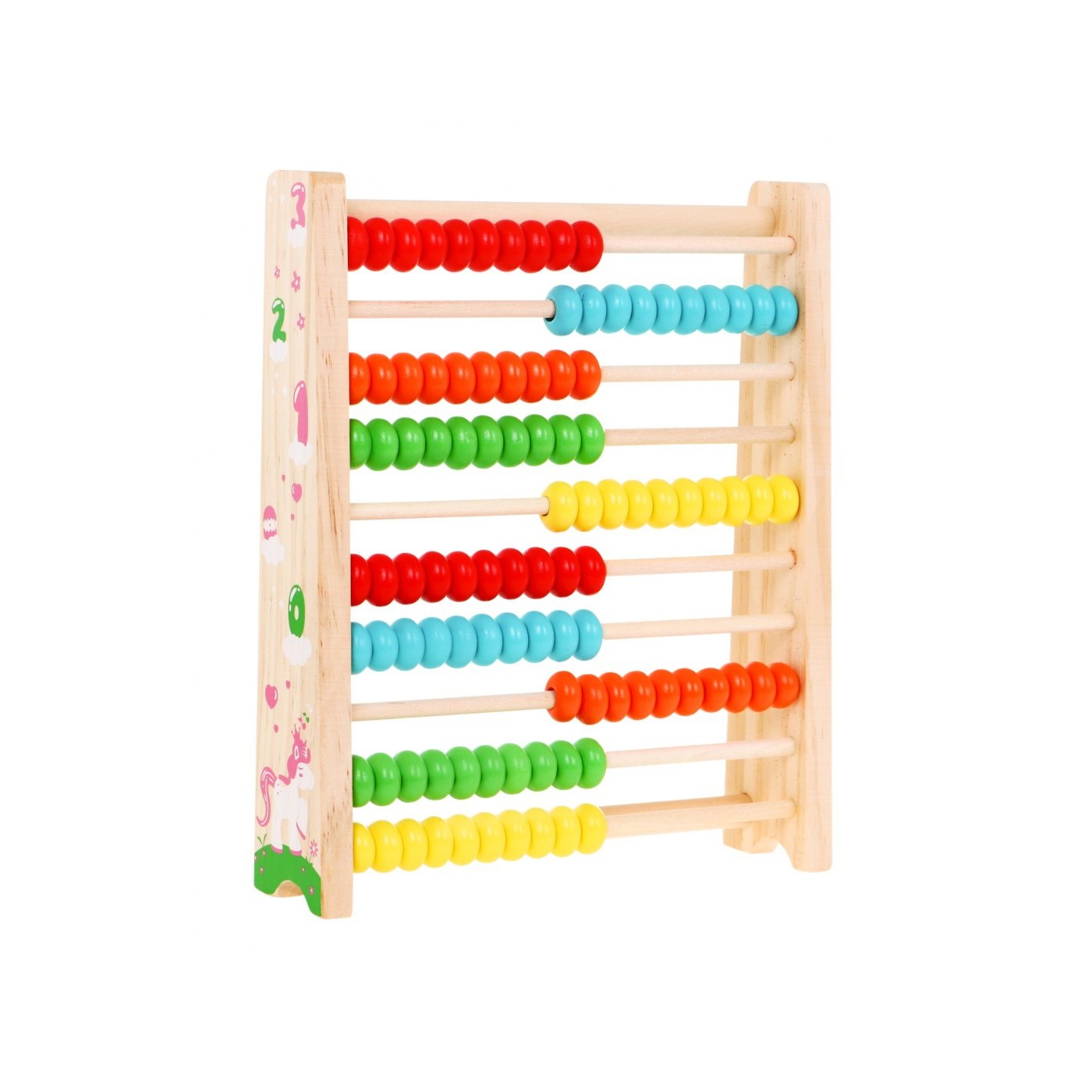 Drewniane liczydło dla dzieci 3+ Nauka liczenia do 100 Kolorowe kulki