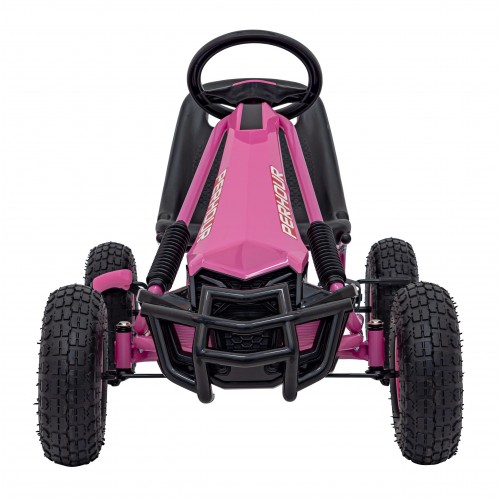 Gokart na Pedały AIR PerHour dla dzieci Różowy + Hamulec ręczny + Pompowane koła + Regulacja siedzenia