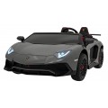 Auto Lamborghini Aventador SV na akumulator dla 2 dzieci Szary + Pilot 2,4 GHz + Pianka EVA + Audio LED