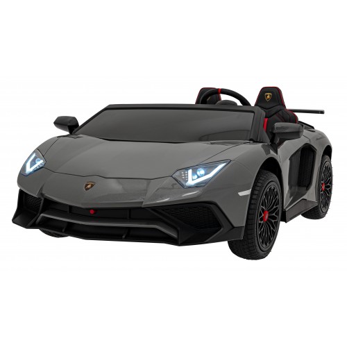 Auto Lamborghini Aventador SV na akumulator dla 2 dzieci Szary + Pilot 2,4 GHz + Pianka EVA + Audio LED