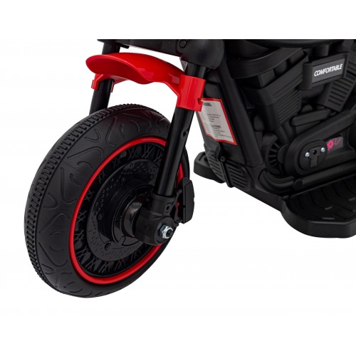 Motorek Chopper FASTER na akumulator dla dzieci Czerwony + Radio FM + Panel audio + LED