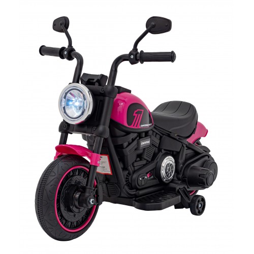 Motorek Chopper FASTER na akumulator dla dzieci Różowy + Radio FM + Panel audio + LED