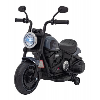 Motorek Chopper FASTER na akumulator dla dzieci Szary + Radio FM + Panel audio + LED
