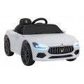 Maserati Ghibli na akumulator dla dzieci Biały + Pilot + EVA + Wolny Start + LED Audio