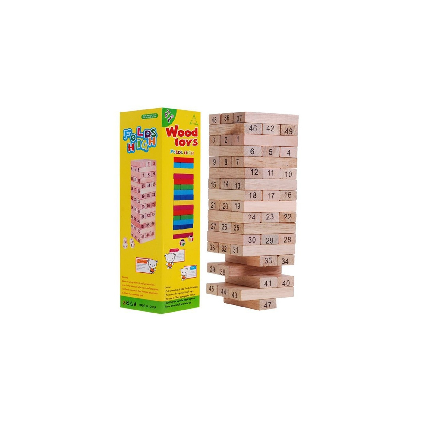 Rodzinna gra zręcznościowa Dżenga dla dorosłych i dzieci 3+ Drewniana wieża z klocków