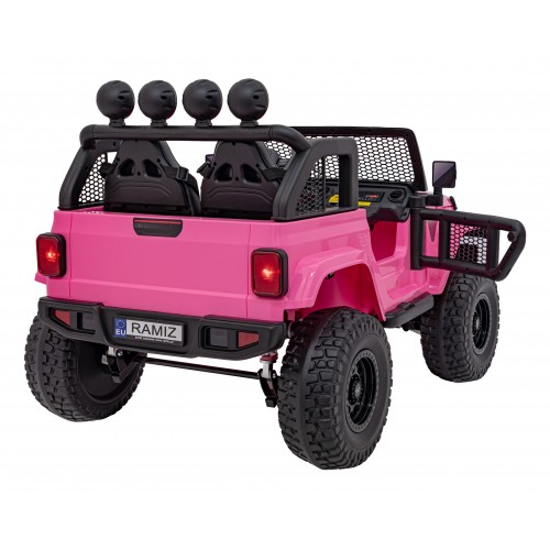 Auto terenowe OFF-ROAD 3.0 dla dzieci Różowy + Pilot + Wolny Start + Pasy + Audio LED