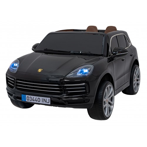 Porsche Cayenne S na akumulator dla dzieci Lakier Czarny + Pilot + Wolny START + EVA + Audio LED