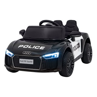 Audi R8 Policja na akumulator dla dzieci + Pilot + EVA + Wolny Start + MP3 LED