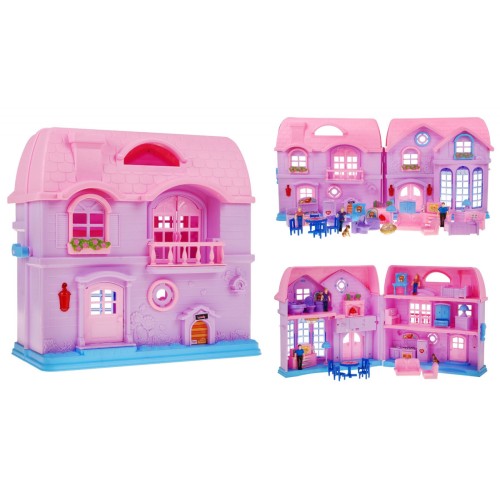 Big house with pink roof