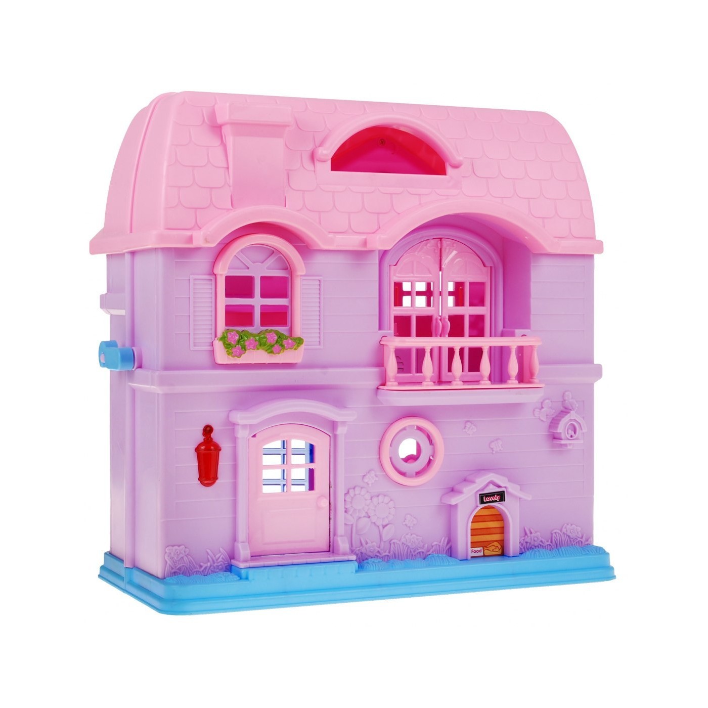 Big house with pink roof