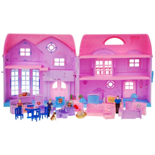 Big house with pink roof