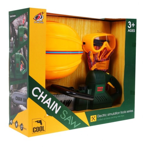 Large chainsaw set, gloves, goggle and helmet