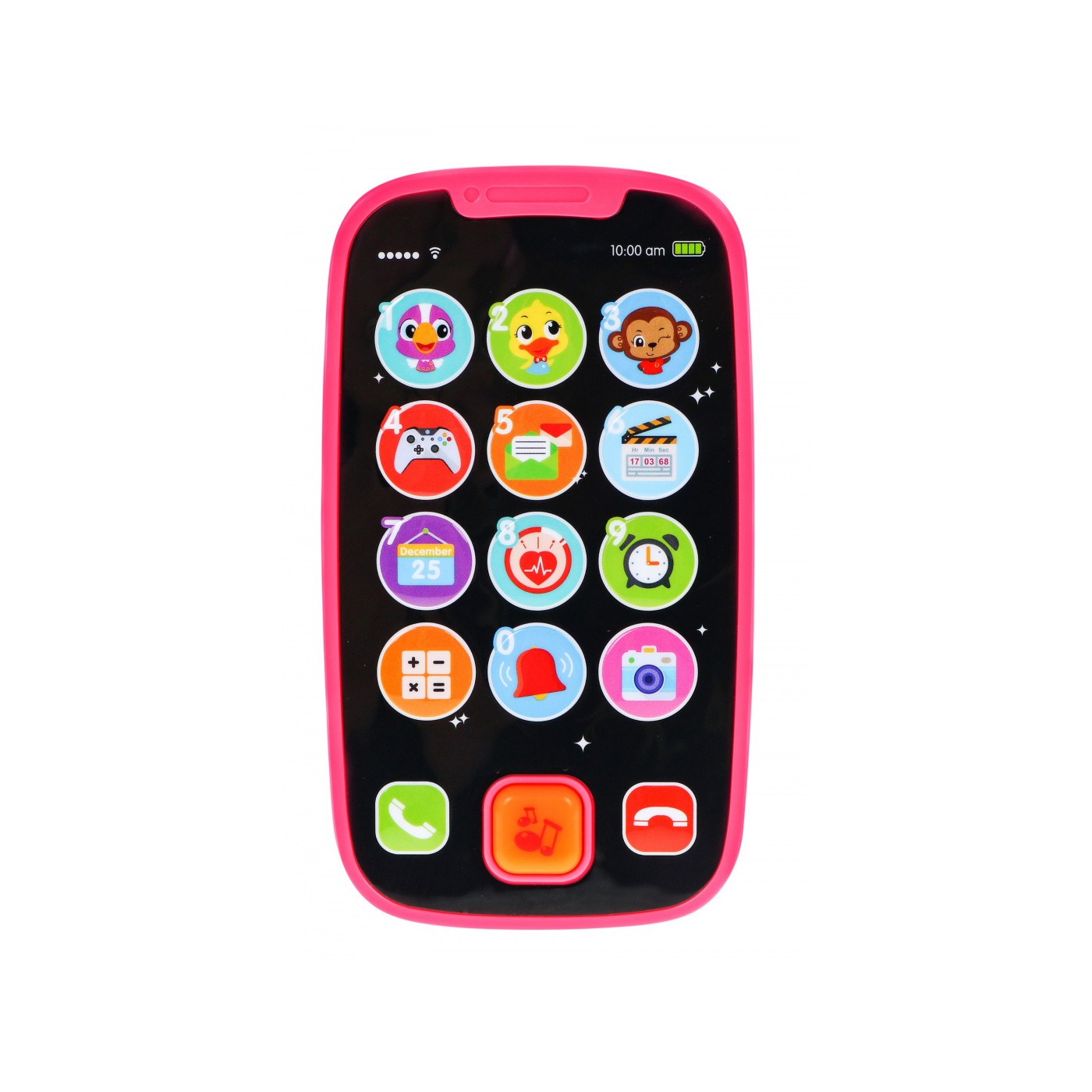 Interaktywny smartfon dla dzieci 12m+ różowy Dźwięki Światła 15 przycisków