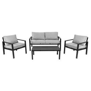 Zestaw mebli ogrodowych Minimal Grey 4w1 aluminium Sofa + 2 Fotele + Stolik