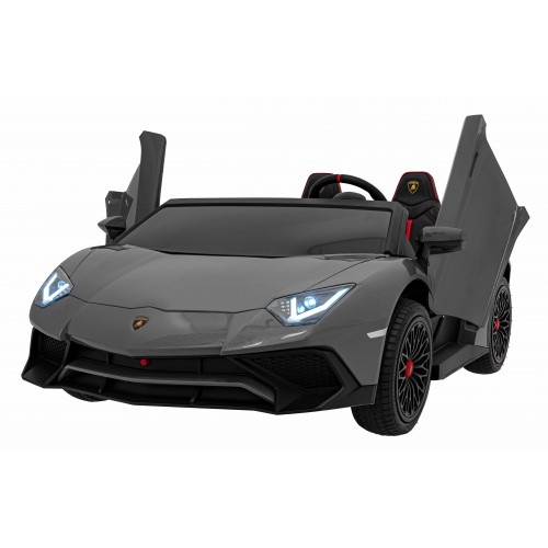 Auto Lamborghini Aventador SV na akumulator dla 2 dzieci Szary + Pilot 2,4 GHz + Pianka EVA + Audio LED