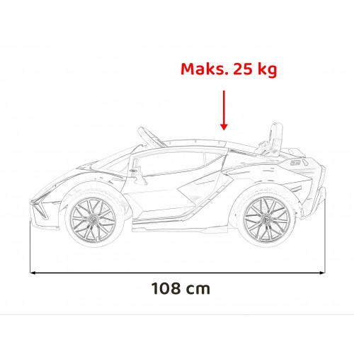 Lamborghini SIAN na akumulator dla dzieci Biały + Pilot + EVA + Wolny Start + Audio LED