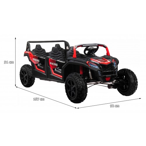 Pojazd 4-osobowy Buggy ATV RACING UTV2000 Z Baterią Li-ion Czerwony