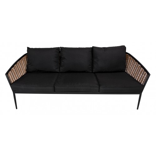 Duży Zestaw Mebli Ogrodowych Aluminiowe Sofa + Dwa Fotele + Stolik