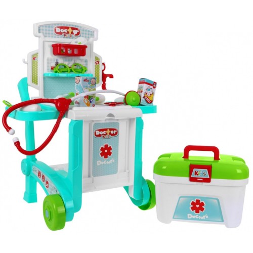 Przenośny Gabinet Lekarski dla dzieci 3+ Walizka + Stolik + 2 rodzaje Wózka + Akcesoria