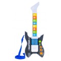 Kolorowa Gitara elektryczna dla dzieci 3+ Mikrofon na statywie + Dźwięki Światła