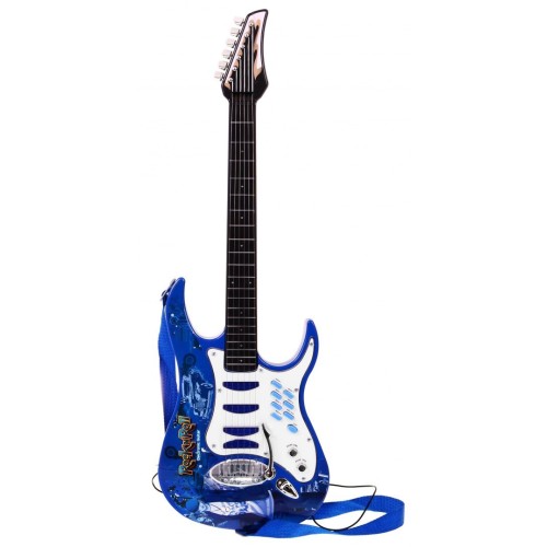 Gitara z akcesoriami dla dzieci 6+ Niebieski zestaw muzyczny Wzmacniacz  + Mikrofon