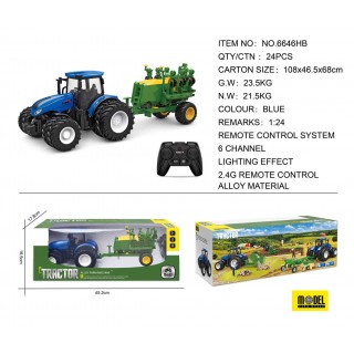 Niebieski Traktor R/C z Siewnikiem