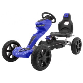 Gokart Grand Ride na pedały dla dzieci 3+ Niebieski + Koła EVA + Regulacja fotela + Hamulec ręczny