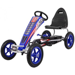 Gokart Full Ahead AIR na pedały dla dzieci 3+ Niebieski + Regulacja siedziska + Pompowane koła + Hamulec ręczny
