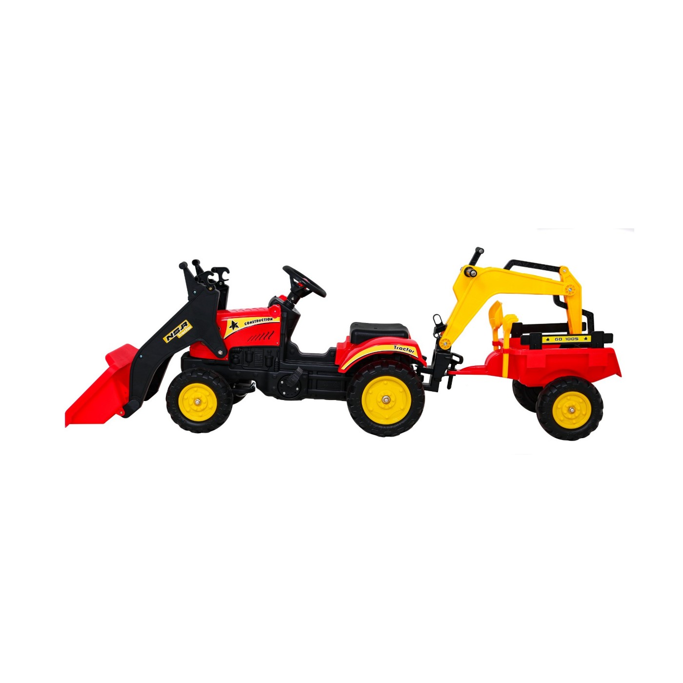 Go-kart Tractor Excavator with Trailer + Accessories