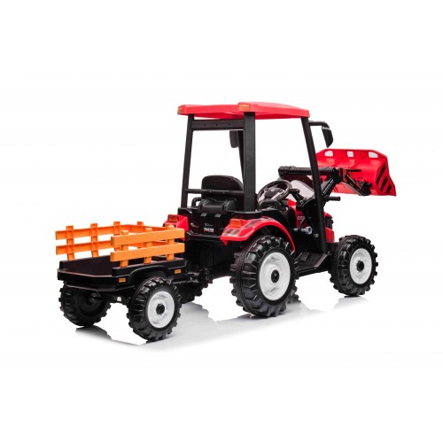 Pojazd MEGA Traktor D68 Z Przyczepką Czerwony