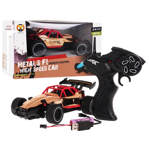 Metalowe Autko RACING 01 Złote R/C