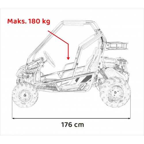 Pojazd BUGGY Spalinowy LUCKY SEVEN Pomarańczowy