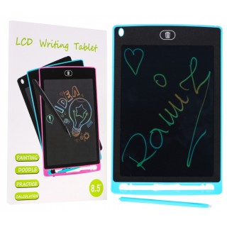 Interaktywny Tablet do rysowania dla dzieci 3+ niebieski 8,5" + Rysik + Kolorowe rysunki