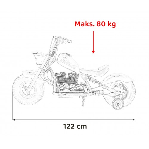 Pojazd Motorek Chopper Warrior Szary