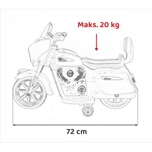 Pojazd Chopper INDIAN Biały motocykl dla dziecka