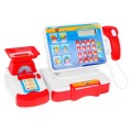 Store cash register + shopping basket, red accessories