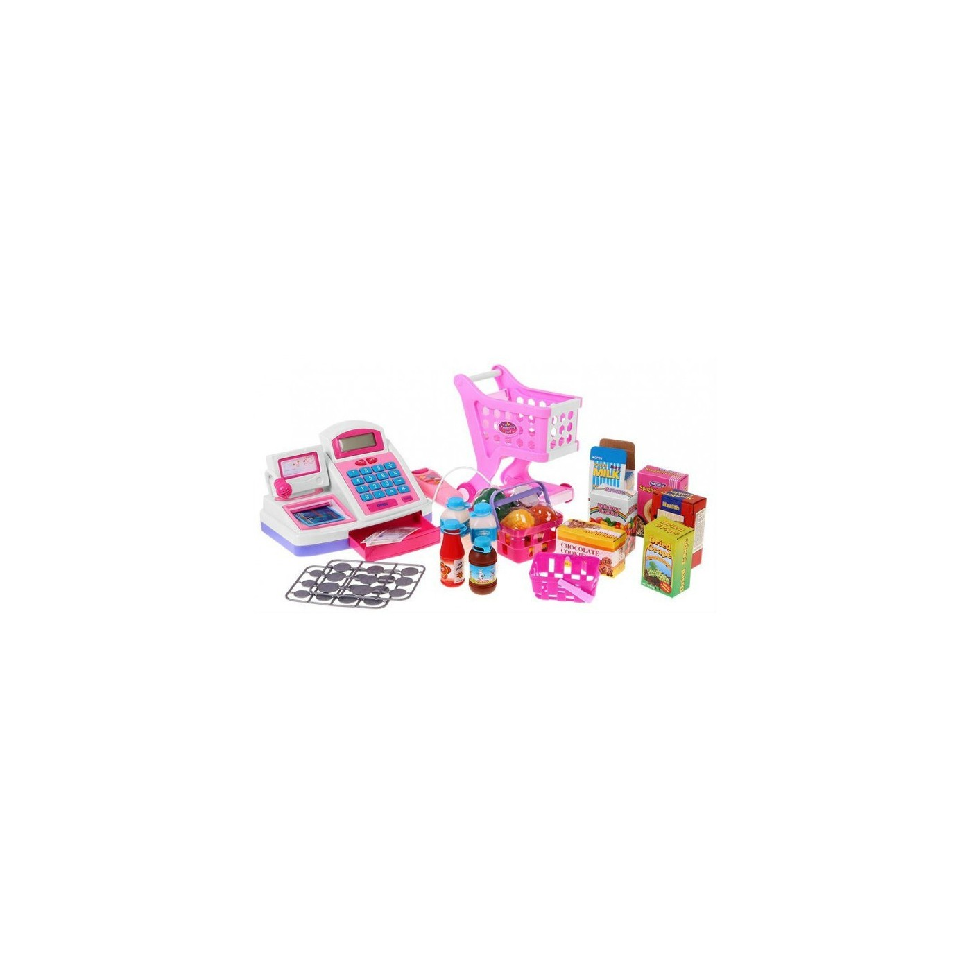 Cash Register Shopping Cart Pink Accessories