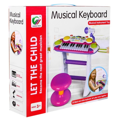 Keyboard 2 Oktawowy Różowy