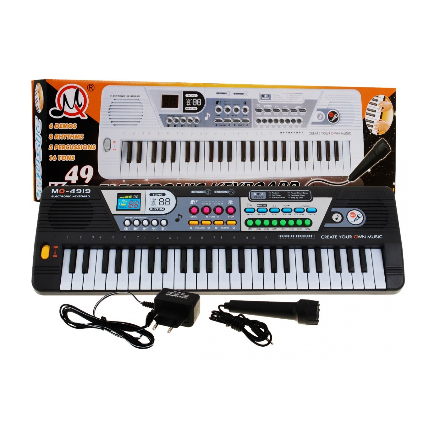 49-klawiszowy Keyboard dla dzieci 5+ Mikrofon + Nagrywanie - model nr 4919