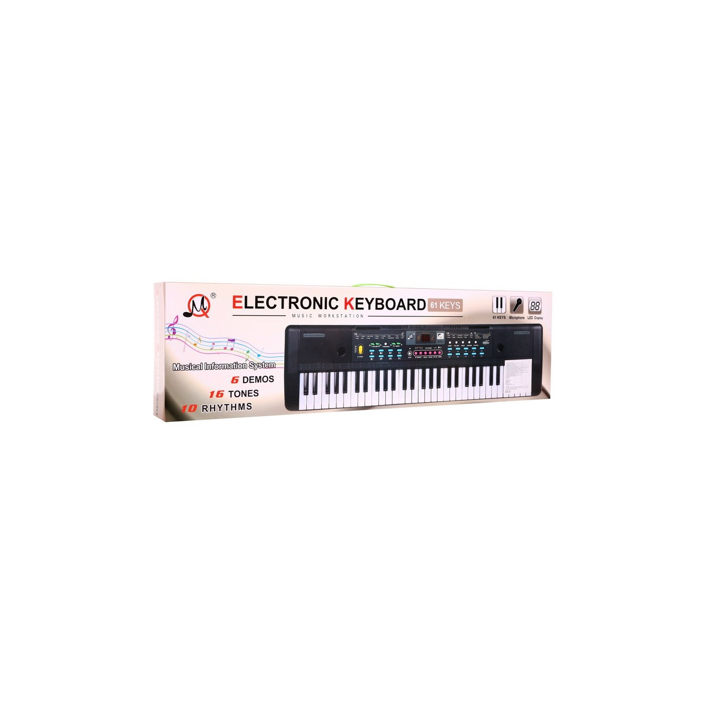Keyboard dla dzieci 5+ Stojak na nuty Mikrofon + Kolorowe przyciski - model nr 605