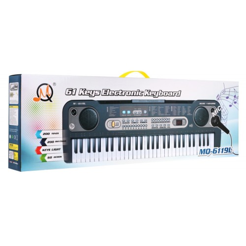 Keyboard z podświetlanymi klawiszami dla dzieci 5+ Mikrofon Stojak na nuty - model nr 6119