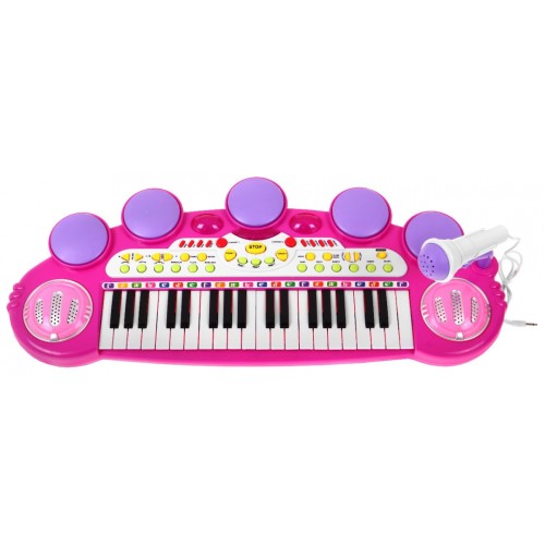Keyboard Werble MP3 USB 3 Oktawy Różowy